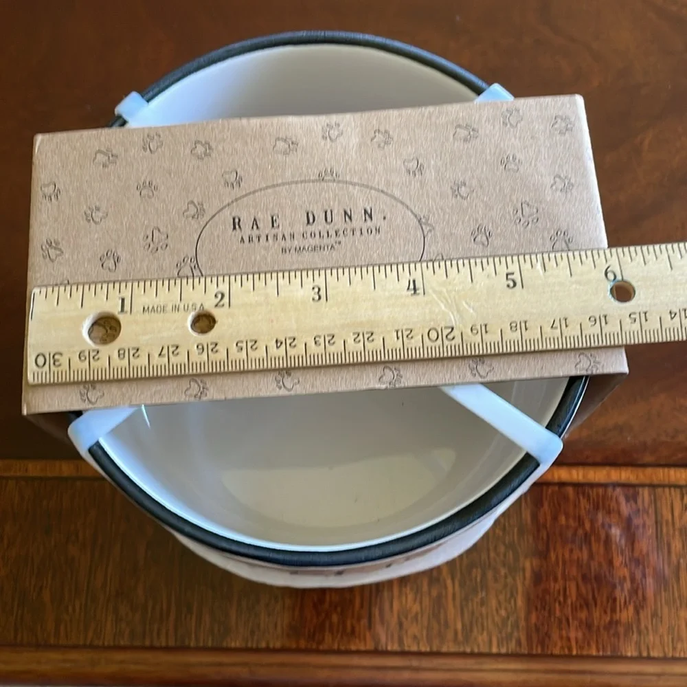 Set up 26 inch stackable Rae Dunn pet bowls